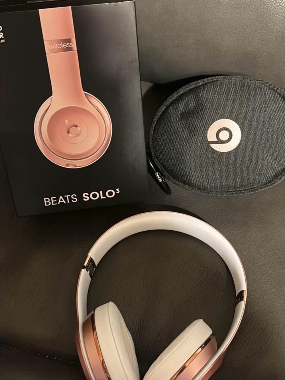 Beats by Dre Solo3 Wireless On-Ear Headphones - Rose Gold and White